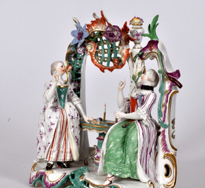 Mopsordensgruppe, um 1760, Modelleur: Laurentius Russinger © GDKE RLP – Landesmuseum Mainz (Foto: Ursula Rudischer)