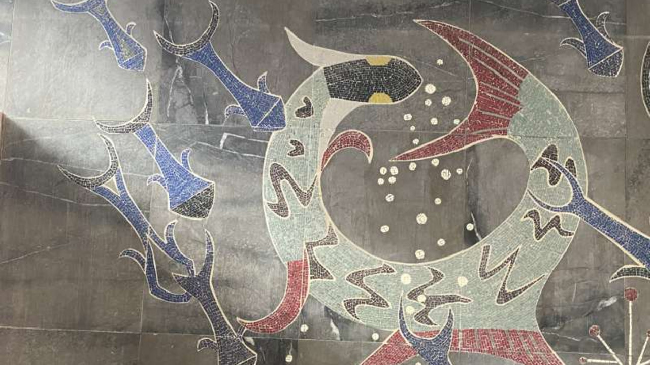 Detailaufnahme aus der Darstellung des Elementes "Wasser" © Claudia Gerner-Beuerle, GDKE, Landesdenkmalpflege Detailaufnahme aus der Darstellung des Elementes "Wasser" © Claudia Gerner-Beuerle, GDKE, Landesdenkmalpflege