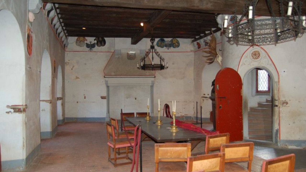 Haus Groß-Rodendorf, Rittersaal vor der Freilegung © GDKE, Landesdenkmalpflege, G. P. Karn