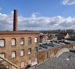 Blick von der Neuen Nitrierung auf Wäscherei, Trockenräume und Verwaltungsbau © Dieter Krienke, GDKE, Landesdenkmalpflege