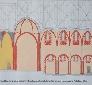 Sensationelles mittelalterliches Farbkonzept in der Klosterkirche Sta. Maria und St. Nikolaus Arnstein © GDKE, Landesdenkmalpflege 