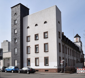 Kaiserslautern, ehem.  Feuerwache, Ansicht von Nordosten (Foto März 2021) © Dieter Krienke, GDKE, Landesdenkmalpflege