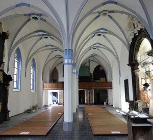 Kamp-Bornhofen, Klosterkirche nach Fertigstellung der Restaurierungsarbeiten, Blick nach Westen © Katinka Häret-Krug, GDKE, Landesdenkmalpflege Kamp-Bornhofen, Klosterkirche nach Fertigstellung der Restaurierungsarbeiten, Blick nach Westen © Katinka Häret-Krug, GDKE, Landesdenkmalpflege